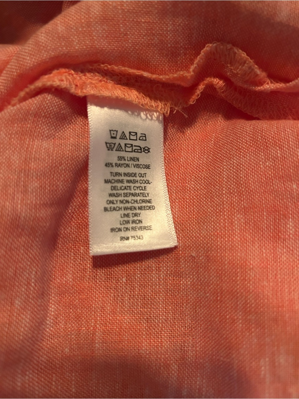 Tahari coral linen blend Swim Cover-Up Caftan dress small - Picture 12 of 12